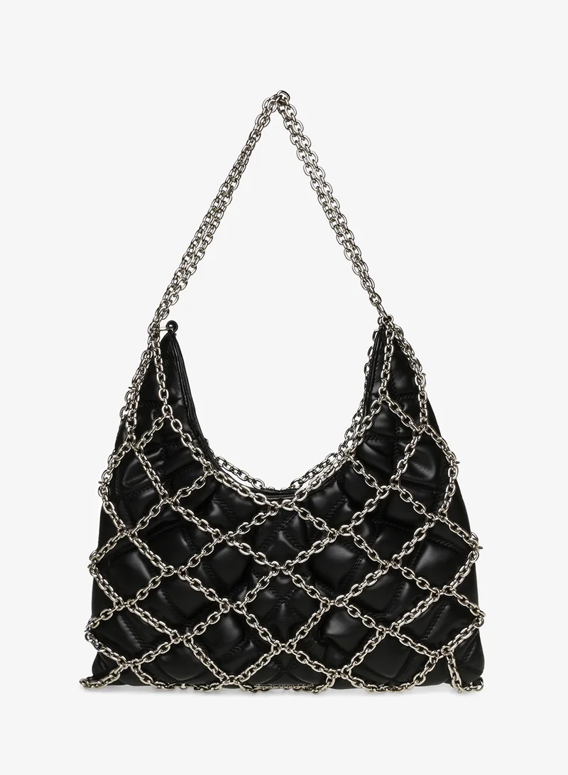 STEVE MADDEN Smooth PU Chain Tote